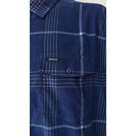 RVCA Blues Walk Corduroy Regular fit Long Sleeve Shirt Button Front Mens Size S - Picture 11 of 15